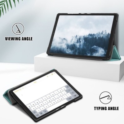 Samsung Galaxy Tab A7 10.4 2020 (T505,T500) atverčiamas žalias odinis dėklas - knygutė | Priedai.lt