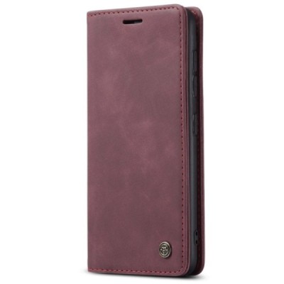 Samsung Galaxy A42 5G CaseMe Retro solidus atverčiamas bordo odinis dėklas - knygutė | Priedai.lt