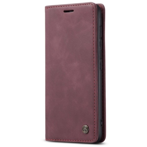 „CaseMe“ Retro solidus atverčiamas dėklas - bordo (Galaxy A42 5G)