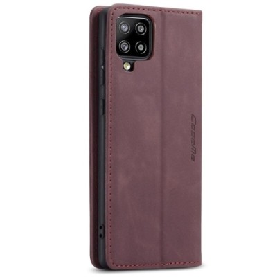 Samsung Galaxy A42 5G CaseMe Retro solidus atverčiamas bordo odinis dėklas - knygutė | Priedai.lt