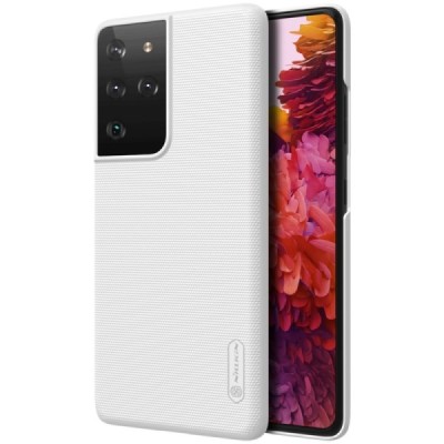 Samsung Galaxy S21 Ultra (G998B) Nillkin Frosted Shield baltas plastikinis dėklas, nugarėlė | Priedai.lt