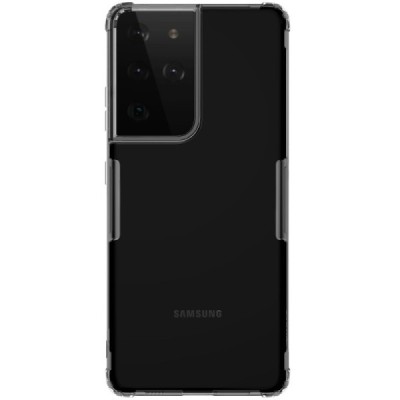 Samsung Galaxy S21 Ultra (G998B) Nillkin Nature plonas skaidrus (permatomas) silikoninis TPU pilkas dėklas | Priedai.lt