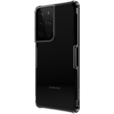 Samsung Galaxy S21 Ultra (G998B) Nillkin Nature plonas skaidrus (permatomas) silikoninis TPU pilkas dėklas | Priedai.lt