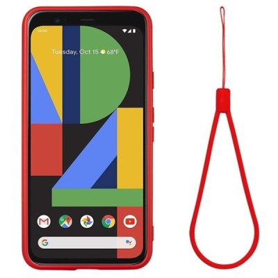 Google Pixel 5 Shell kieto silikono TPU raudonas dėklas - nugarėlė | Priedai.lt