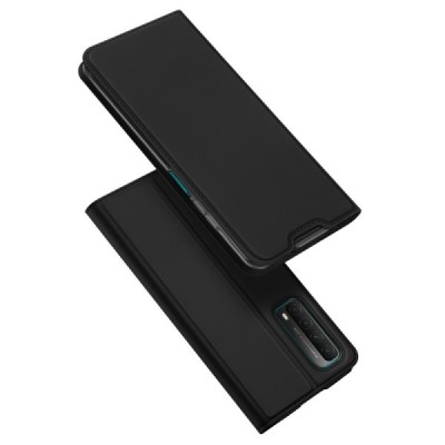 „Dux Ducis“ Skin serijos Huawei P smart 2021 juodas odinis atverčiamas dėklas | Priedai.lt