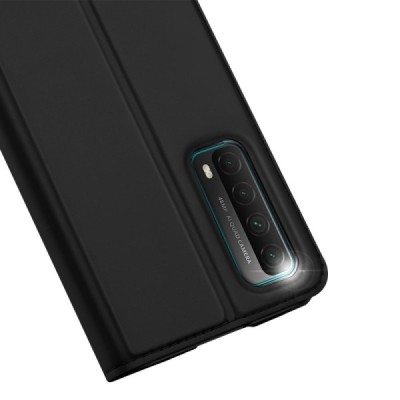 „Dux Ducis“ Skin serijos Huawei P smart 2021 juodas odinis atverčiamas dėklas | Priedai.lt
