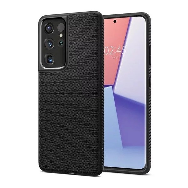 „Spigen“ Liquid Air dėklas - juodas (Galaxy S21 Ultra)