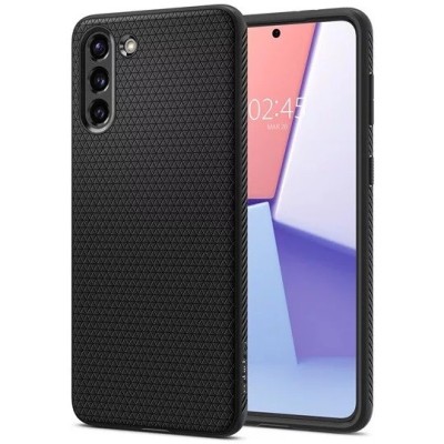 Samsung Galaxy S21+ (G996B) Spigen Liquid Air juodas kieto silikono dėklas - nugarėlė | Priedai.lt