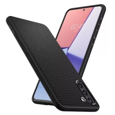 Samsung Galaxy S21+ (G996B) Spigen Liquid Air juodas kieto silikono dėklas - nugarėlė | Priedai.lt