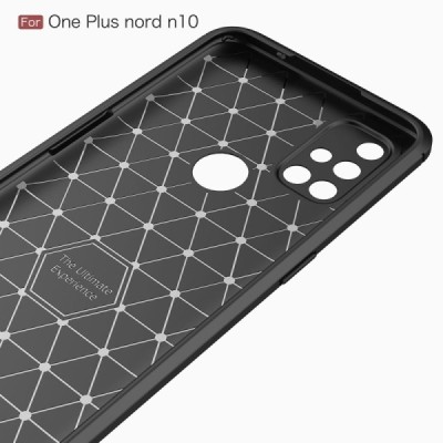 OnePlus Nord N10 5G Carbon kieto silikono TPU juodas dėklas - nugarėlė | Priedai.lt