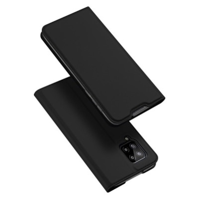 Dux Ducis Skin serijos Samsung Galaxy A42 5G juodas odinis atverčiamas dėklas | Priedai.lt