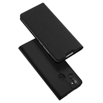 Dux Ducis Skin serijos Samsung Galaxy M11 (M115F) juodas odinis atverčiamas dėklas | Priedai.lt
