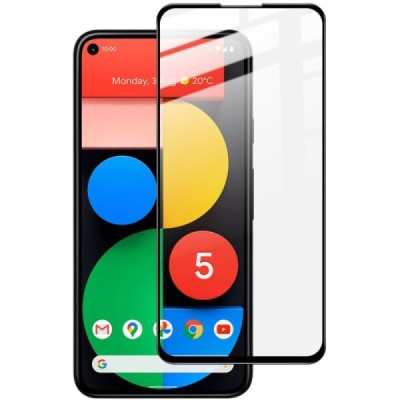 Google Pixel 5 „Imak“ 9H Tempered Glass sustiprintos apsaugos juodas pilnai dengiantis apsauginis ekrano stiklas 0,26 mm | Pried