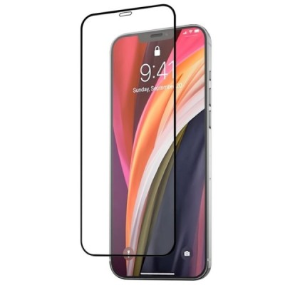 Apple iPhone 12 Mini „Mocolo“ 9H Tempered Glass sustiprintos apsaugos juodas pilnai dengiantis apsauginis ekrano stiklas 0,26 mm