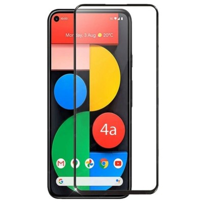 Google Pixel 4A 5G „Rurihai“ 9H Tempered Glass sustiprintos apsaugos juodas pilnai dengiantis apsauginis ekrano stiklas | Prieda
