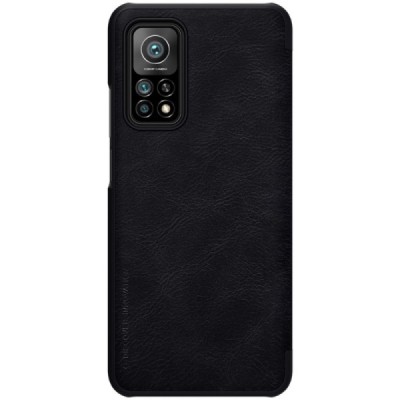 Prabangus „Nillkin“ Qin serijos juodas odinis atverčiamas Xiaomi Mi 10T (Mi 10T Pro) dėklas | Priedai.lt
