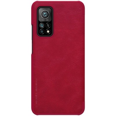 Prabangus „Nillkin“ Qin serijos raudonas odinis atverčiamas Xiaomi Mi 10T (Mi 10T Pro) dėklas | Priedai.lt