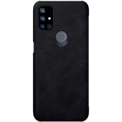 Prabangus „Nillkin“ Qin serijos juodas odinis atverčiamas OnePlus Nord N10 5G dėklas | Priedai.lt