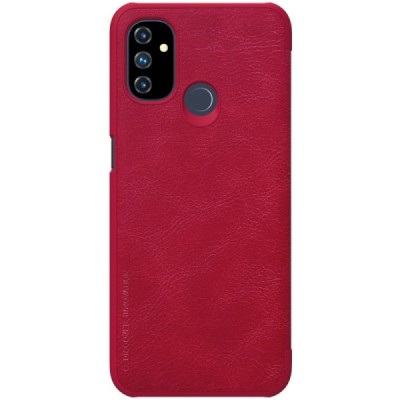 Prabangus „Nillkin“ Qin serijos raudonas odinis atverčiamas OnePlus Nord N100 dėklas | Priedai.lt