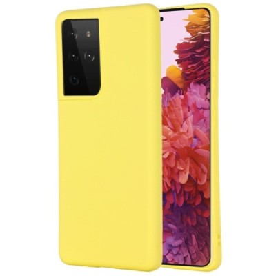 Samsung Galaxy S21 Ultra (G998B) Shell kieto silikono TPU geltonas dėklas - nugarėlė | Priedai.lt