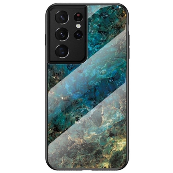 „Marble“ kieto silikono (TPU) dėklas - mėlynas (Galaxy S21 Ultra)