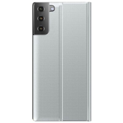 Samsung Galaxy S21+ (G996B) View Line sidabrinis atverčiamas dėklas - knygutė | Priedai.lt