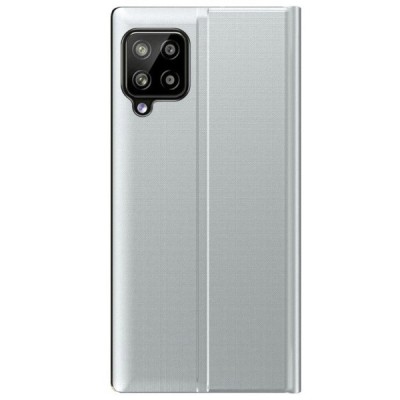 Samsung Galaxy A42 5G View Line sidabrinis atverčiamas dėklas - knygutė | Priedai.lt