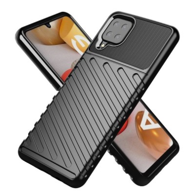 Samsung Galaxy A12 (A125F) Twill kieto silikono TPU juodas dėklas - nugarėlė | Priedai.lt