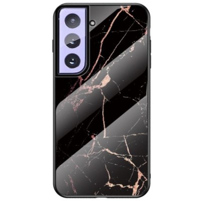Samsung Galaxy S21 (G991B) „Marble“ kieto silikono TPU juodas / auksinis dėklas - nugarėlė | Priedai.lt