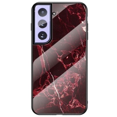 Samsung Galaxy S21+ (G996B) „Marble“ kieto silikono TPU juodas / raudonas dėklas - nugarėlė | Priedai.lt