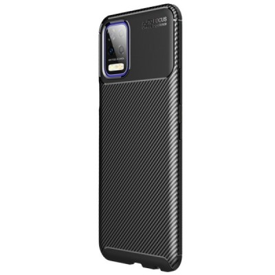 LG K52 „Carbon“ Fiber kieto silikono TPU juodas dėklas - nugarėlė | Priedai.lt