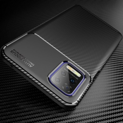 LG K52 „Carbon“ Fiber kieto silikono TPU juodas dėklas - nugarėlė | Priedai.lt