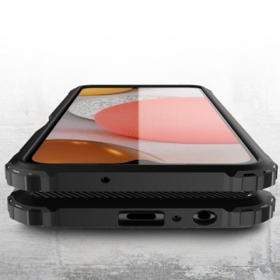 Sustiprintos apsaugos Samsung Galaxy A12 (A125F) juodas kieto silikono (TPU) ir plastiko dėklas | Priedai.lt