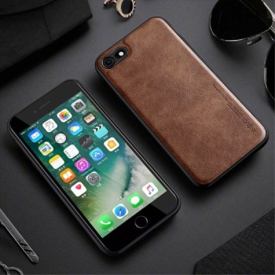 „X-Level“ Vintage serijos Apple iPhone 7 (iPhone 8) tamsiai rudas odinis dėklas - nugarėlė | Priedai.lt