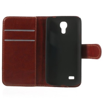 Atverčiamas Samsung Galaxy S4 Mini dėklas (piniginė) - ruduo / Priedai.lt