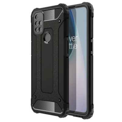 Sustiprintos apsaugos OnePlus Nord N10 5G juodas kieto silikono (TPU) ir plastiko dėklas | Priedai.lt