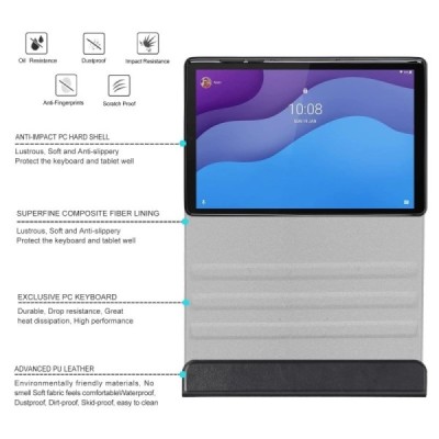 Lenovo Tab M10 10.1" HD Gen 2 (X306F, X306X) „Frame“ atverčiamas juodas odinis dėklas - knygutė (sulankstomas) | Priedai.lt