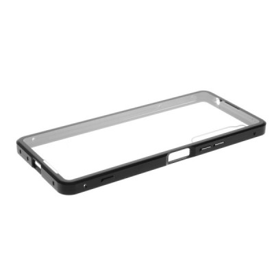 Sony Xperia 1 II Frame skaidrus (permatomas) magnetinis dvigubas plastikinis dėklas | Priedai.lt