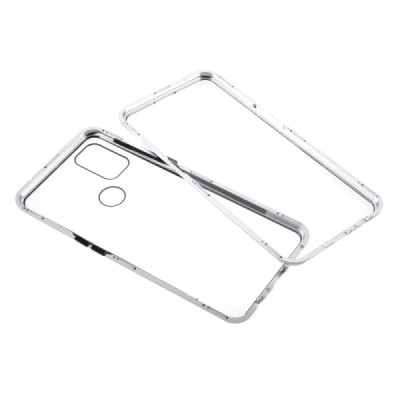 OnePlus Nord N10 5G Frame skaidrus (permatomas) magnetinis dvigubas plastikinis dėklas | Priedai.lt