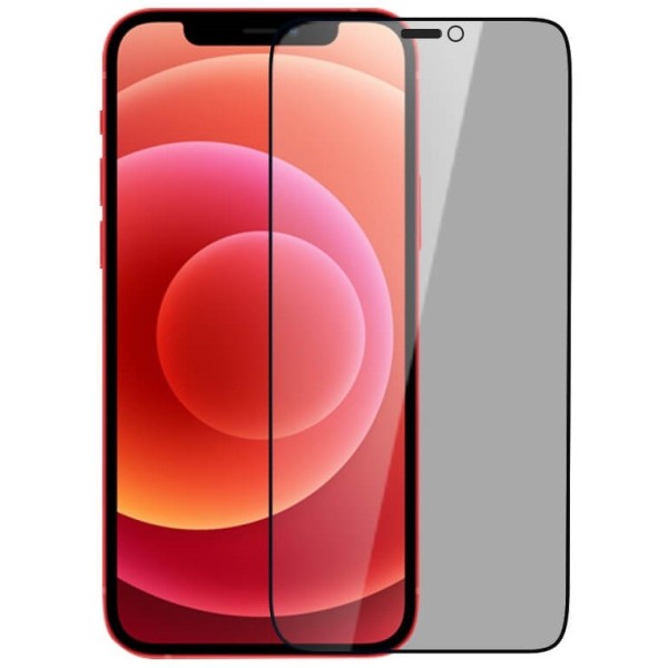 „Nillkin“ Tempered Glass juodas apsauginis ekrano stiklas 0.26 mm - privatumo (iPhone 12 / 12 Pro)