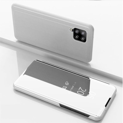 Samsung Galaxy A42 5G plastikinis atverčiamas sidabrinis dėklas | Priedai.lt