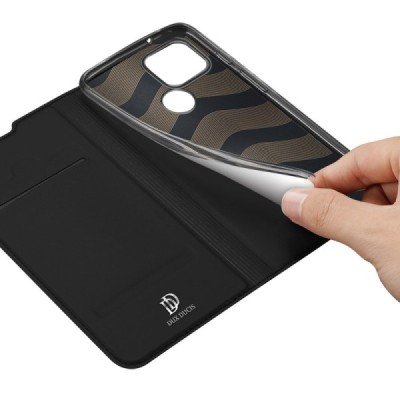 „Dux Ducis“ Skin serijos Google Pixel 5 juodas odinis atverčiamas dėklas | Priedai.lt