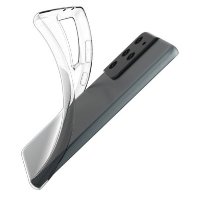 Samsung Galaxy S21 Ultra (G998B) skaidrus kieto silikono TPU ploniausias pasaulyje dėklas - nugarėlė | Priedai.lt