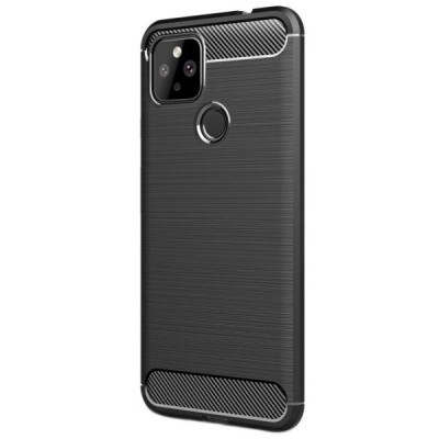 Google Pixel 4A 5G „Carbon“ kieto silikono TPU juodas dėklas - nugarėlė | Priedai.lt