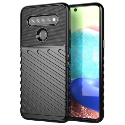 LG K61 Twill kieto silikono TPU juodas dėklas - nugarėlė | Priedai.lt