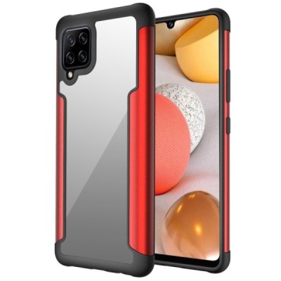 Samsung Galaxy A42 5G skaidrus raudonos spalvos apvadais kieto silikono (TPU) dėklas | Priedai.lt