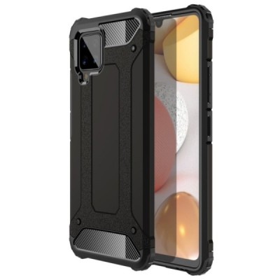 Sustiprintos apsaugos Samsung Galaxy A42 5G juodas kieto silikono (TPU) ir plastiko dėklas | Priedai.lt