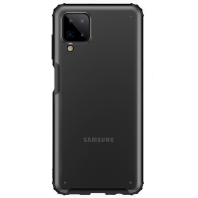 Samsung Galaxy A12 (A125F) Armor skaidrus juodos spalvos apvadais kieto silikono (TPU) dėklas | Priedai.lt