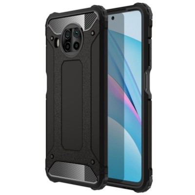 Sustiprintos apsaugos Xiaomi Mi 10T Lite 5G juodas kieto silikono (TPU) ir plastiko dėklas | Priedai.lt
