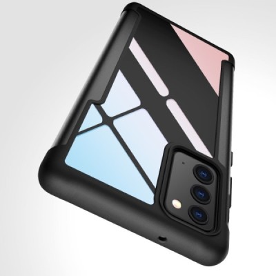 Samsung Galaxy Note 20 (N980F) skaidrus juodos spalvos apvadais kieto silikono (TPU) dėklas | Priedai.lt